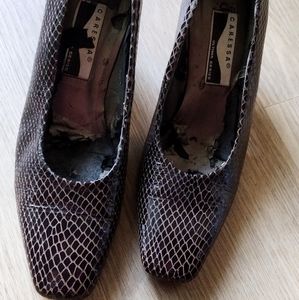 Caressa Snake Brown Pumps Size 7 medium